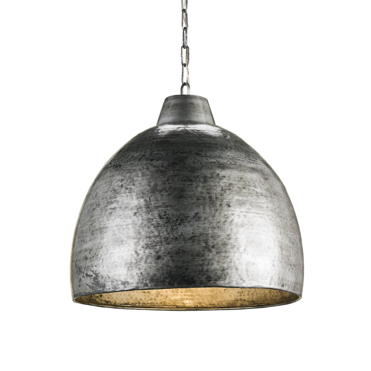 Blackened Steel Industrial Bowl Pendant Light