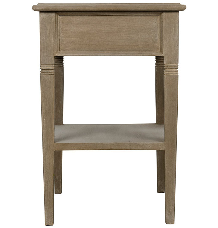 Weathered Mahogany Wood End Table with Storage