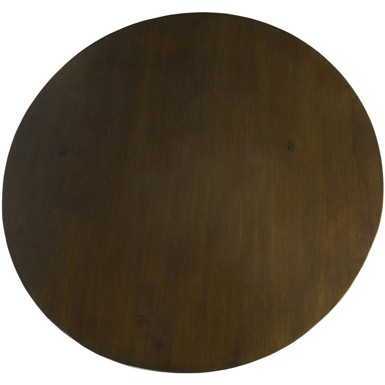 Scheffield Distressed Brown Mahogany Round End Table