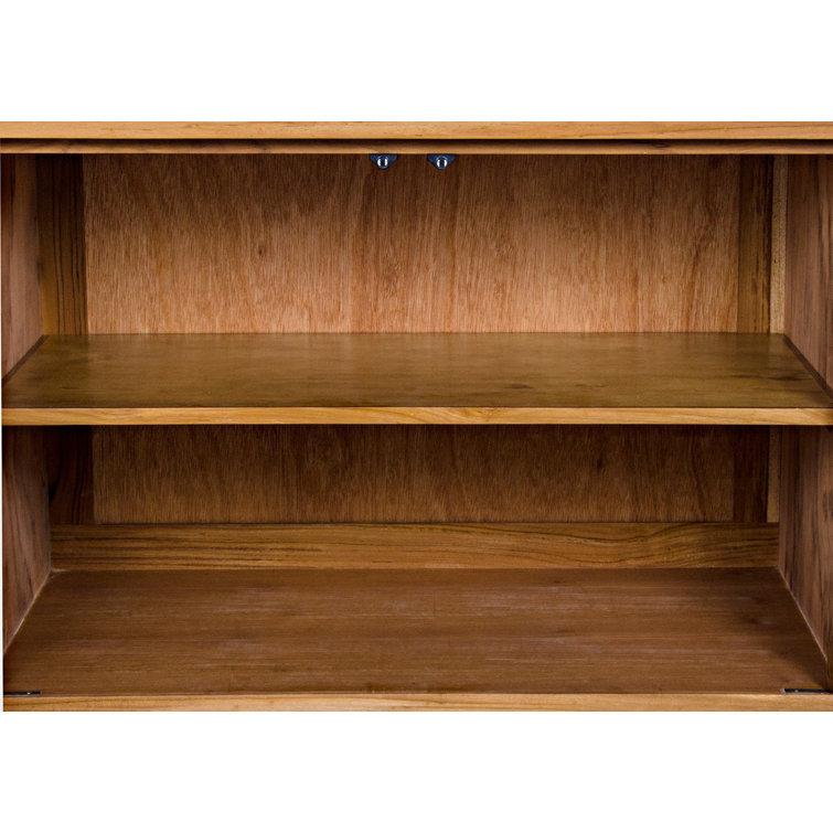 Brook 38'' Teak and Rush Seagrass Sideboard Cabinet