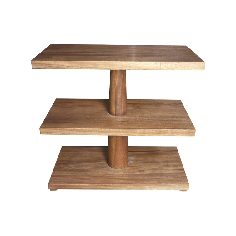 Fatima Dark Walnut and Glass Rectangular End Table