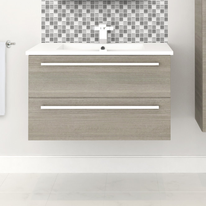 Aria 30" Single Sink Wall-Mount Bathroom Vanity with Cultured Marble Top