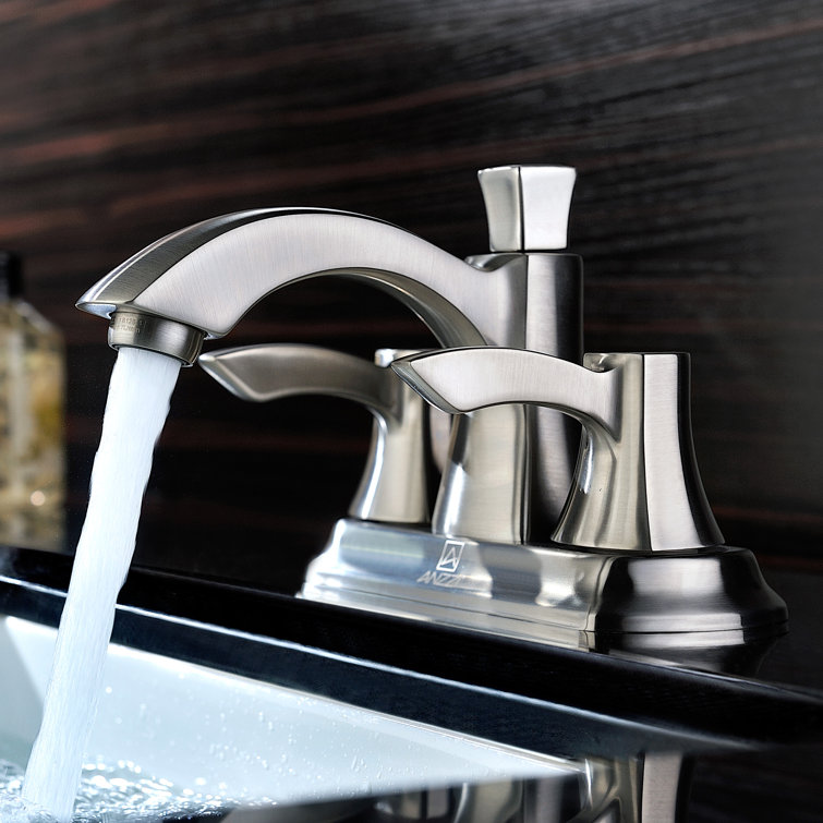 Brushed Nickel Dual Handle Centerset Bathroom Faucet