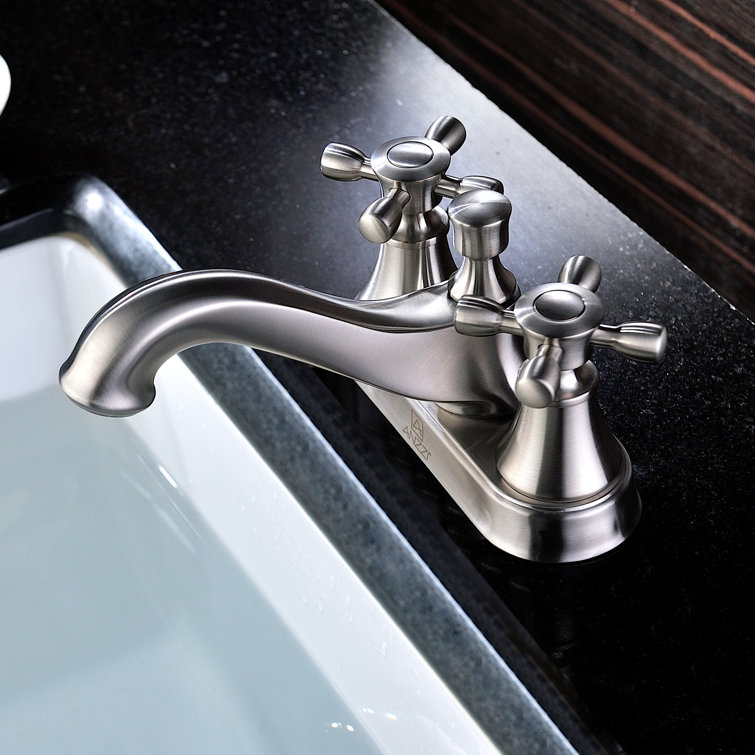 Major Centerset Dual-Handle Minimalist Bathroom Faucet in Brushed Nickel