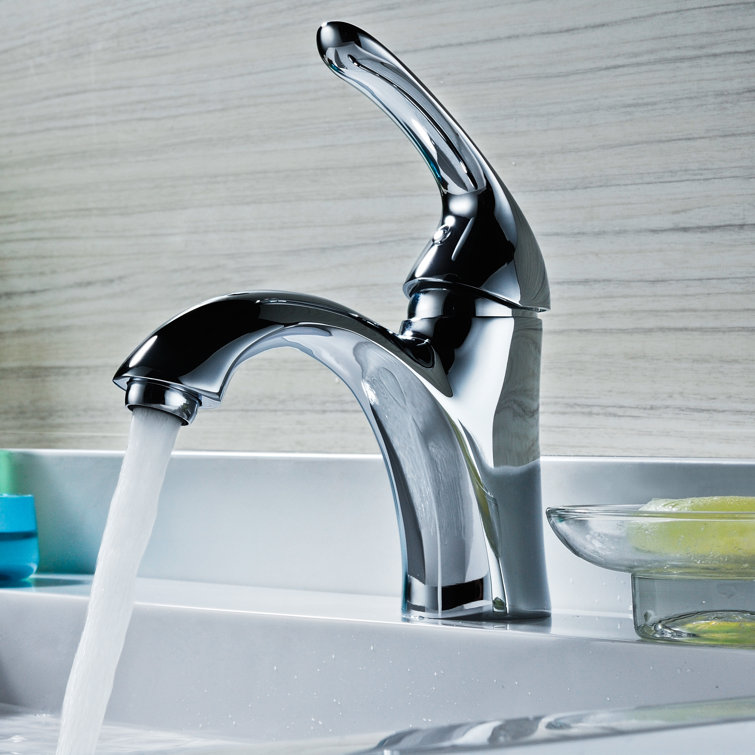 Clavier Polished Chrome Single-Handle Mid-Arc Bathroom Faucet