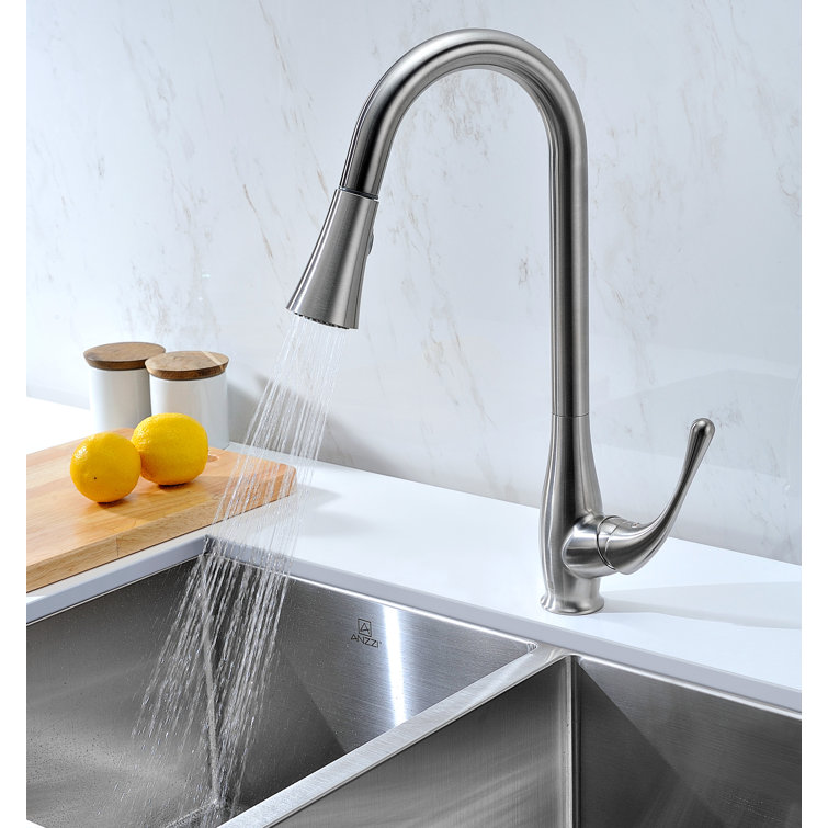 Brushed Nickel Single Handle Pull Down Kitchen Faucet