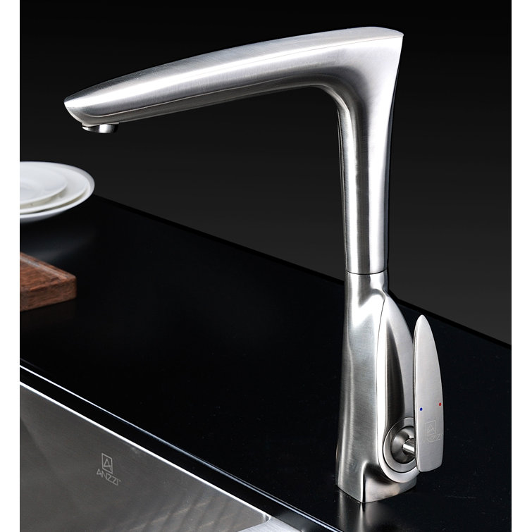 Brushed Nickel Single-Handle Kitchen Faucet with Lead-Free Brass
