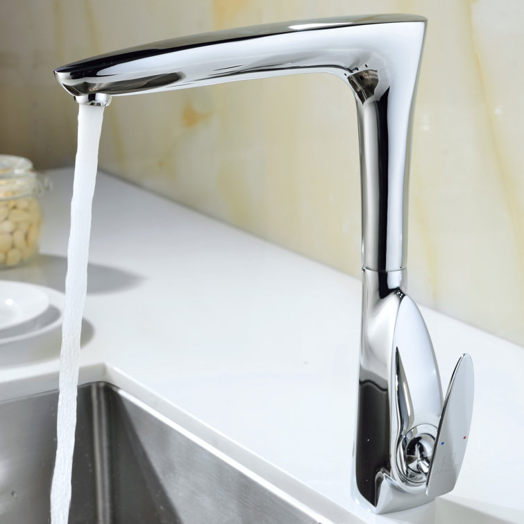 Polished Chrome Single Handle Kitchen Faucet with Pull-out Spray