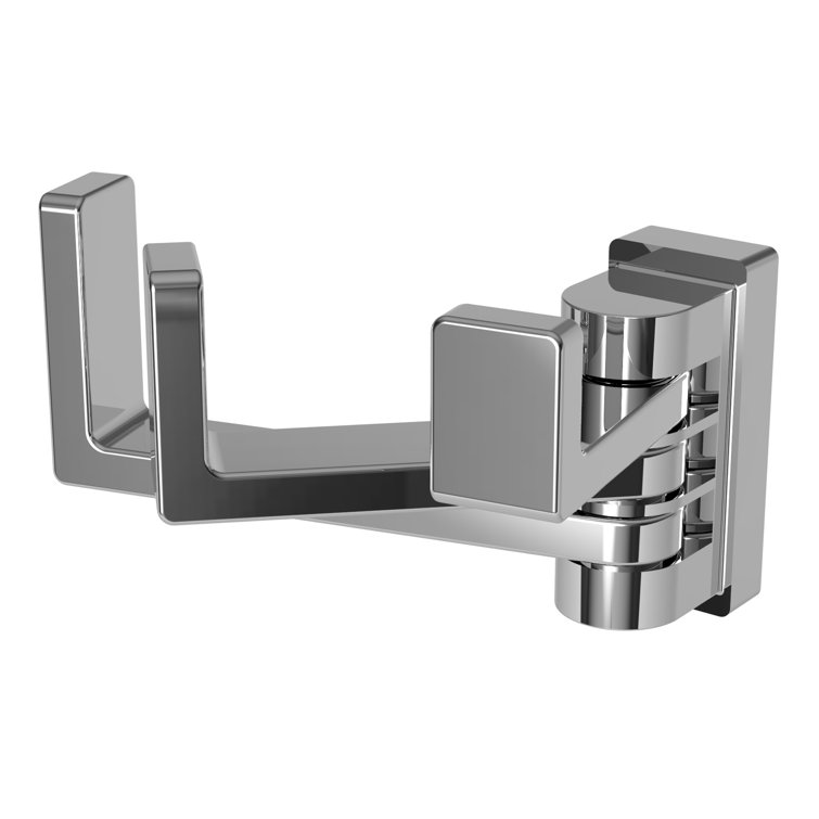 Polished Chrome Modern Triple Pivoting Robe Hook