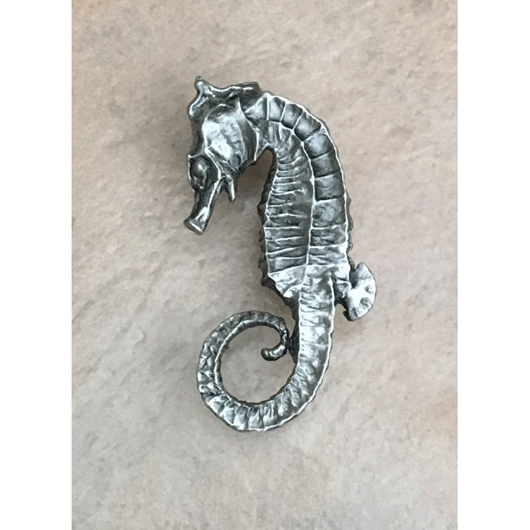 Satin Silver 2 5/8" Sea Horse Novelty Knob