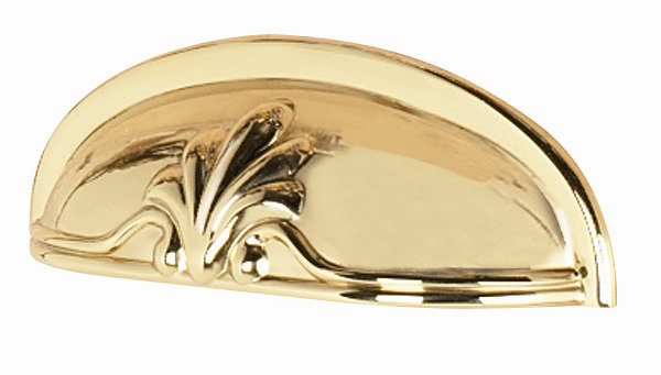 Bella Polished Brass 3" Traditional Cup Pull with Mounting Hardware