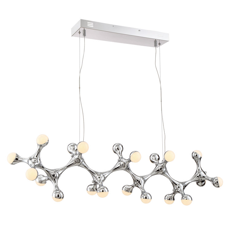 Molecule Chrome Crystal 45" LED Linear Pendant Light