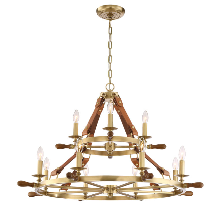 Carlisle 12-Light Brass and Crystal Chandelier