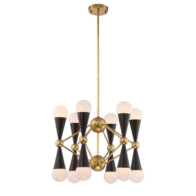 Crosby Diamond Silhouette Brass & Matte Black Sputnik Chandelier