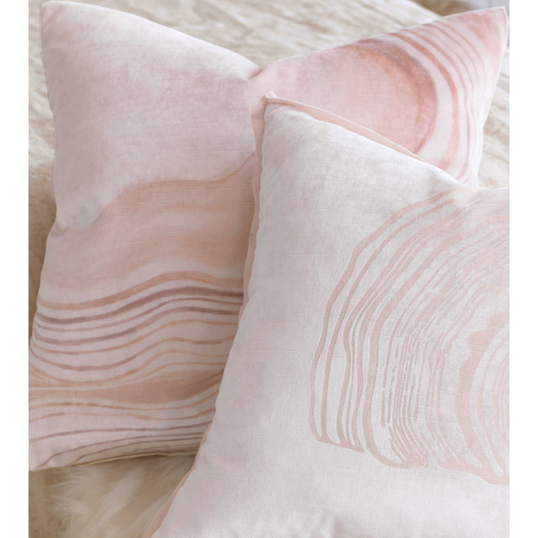 Blush Velvet Embroidered Square Nursery Pillow Set