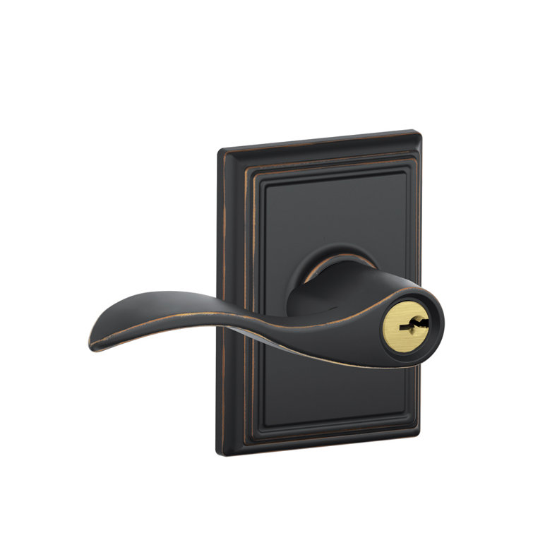 Aged Bronze Lever Entry Door Lock with Addison Trim
