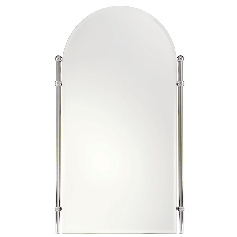 Arched Polished Chrome Bathroom Wall Mirror