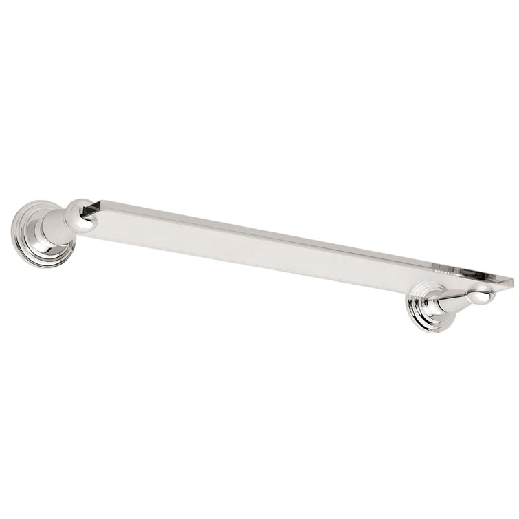 Polished Chrome Glass Wall-Mounted Bathroom Shelf