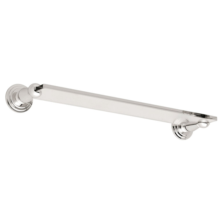 Polished Chrome Glass Wall-Mounted Bathroom Shelf