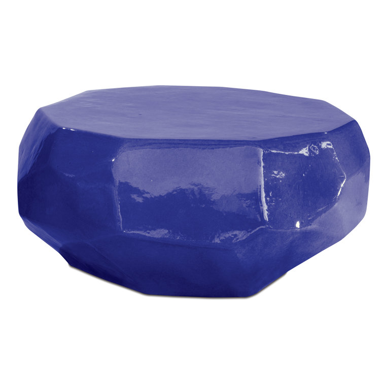 Navy Blue Geometric Ceramic Coffee Table
