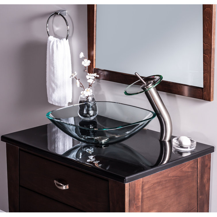 Diaccio Clear Glass Round Vessel Bathroom Sink
