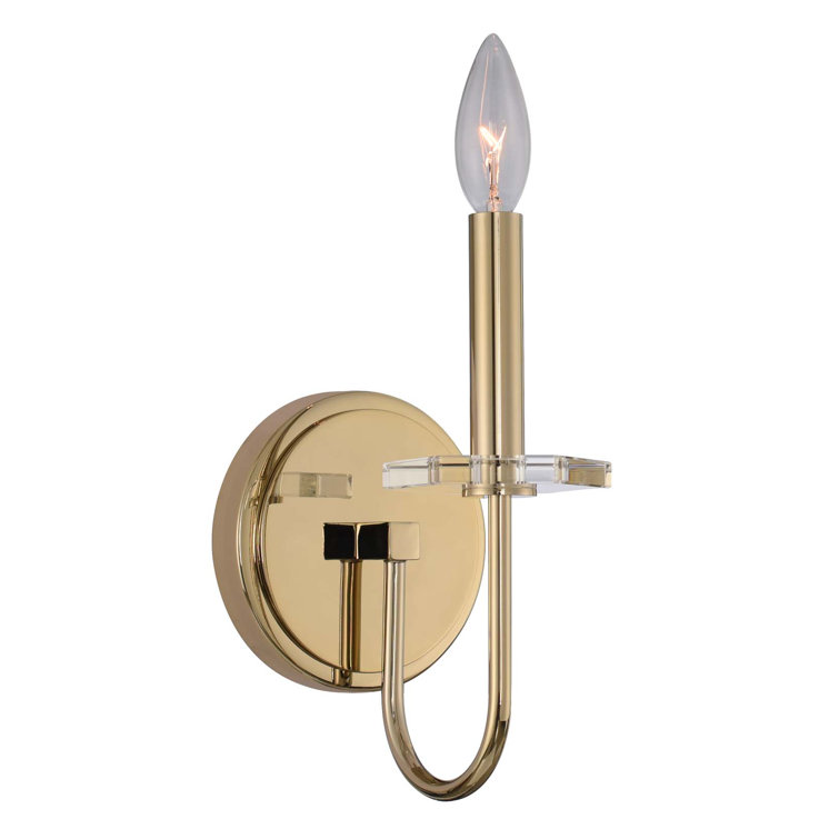 Champagne Gold Dimmable Steel Candle Wall Sconce