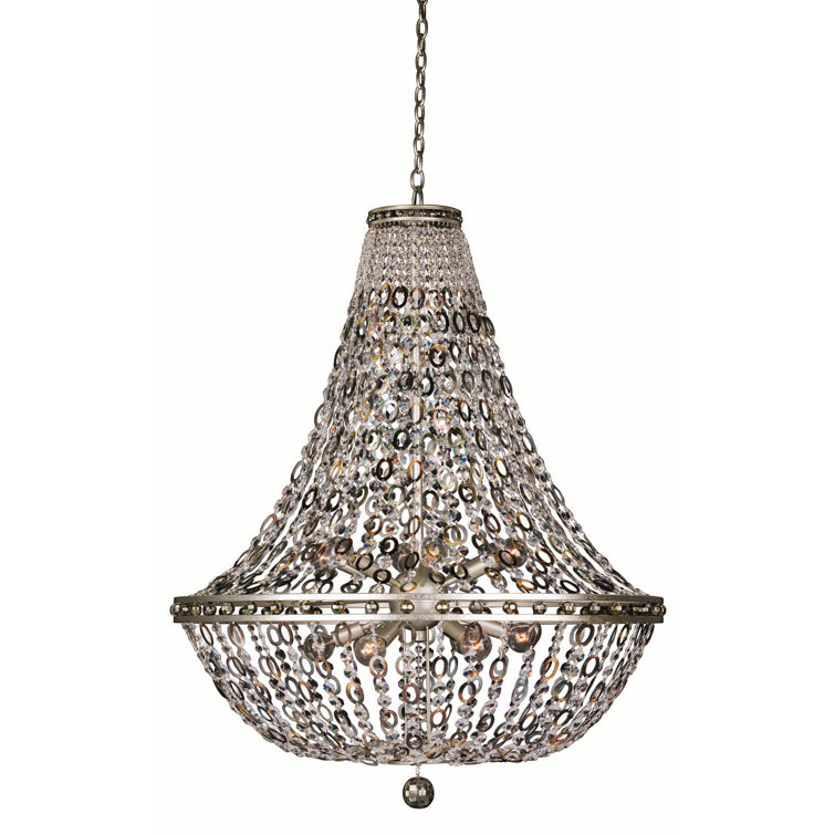 Lucia 42" Vintage Silver Crystal Empire Chandelier