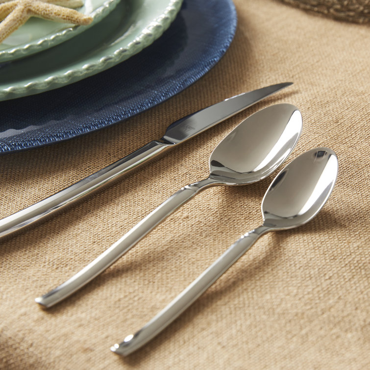 Opus Polished Stainless Steel 45-Piece Flatware Set