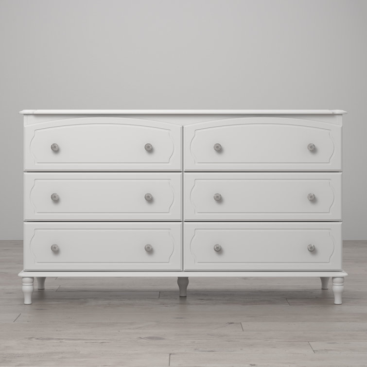 Elegant Rowan Valley Laren 6-Drawer Double Nursery Dresser in White