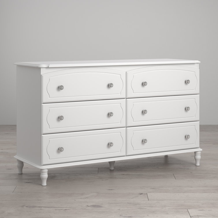 Elegant Rowan Valley Laren 6-Drawer Double Nursery Dresser in White