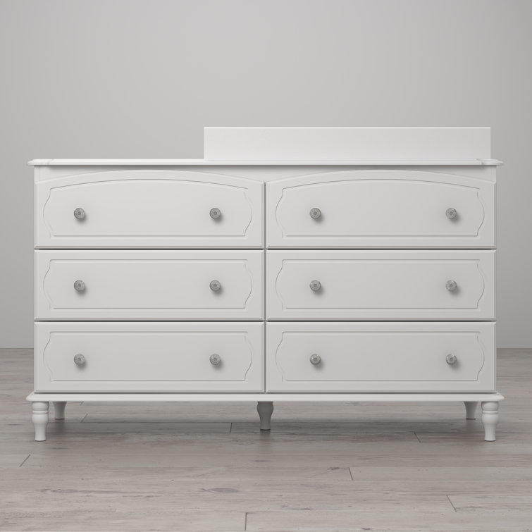 Elegant Rowan Valley Laren 6-Drawer Double Nursery Dresser in White