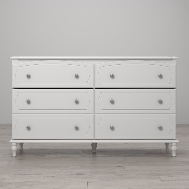 Elegant Rowan Valley Laren 6-Drawer Double Nursery Dresser in White
