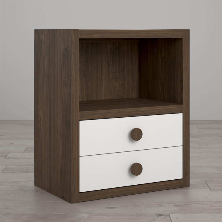 Sierra Ridge Walnut and White Modular Kids Bookcase with Drawers