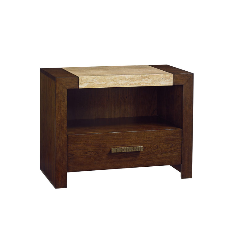 Contemporary Brown Modern Night Table with 1 Drawer