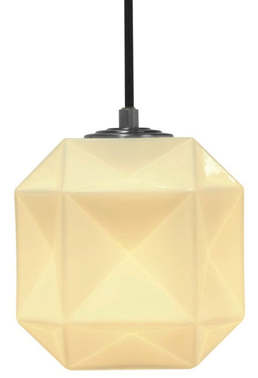 White Mini Glass Indoor/Outdoor Pendant Light