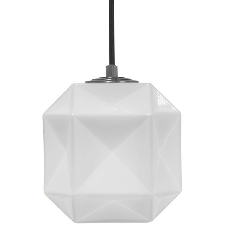 White Mini Glass Indoor/Outdoor Pendant Light