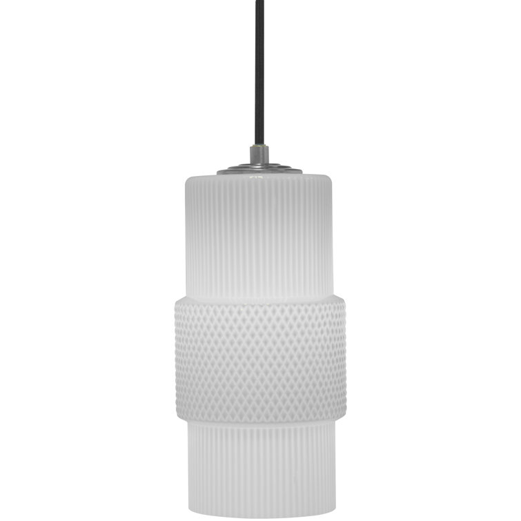 White Glass Mini Pendant Light with Brass Finish