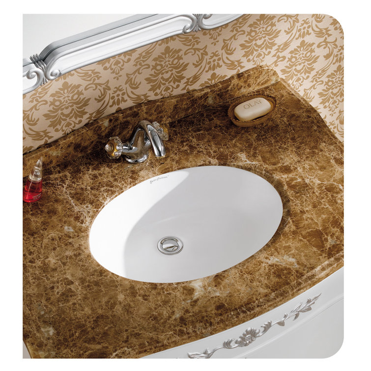 Plaisir White Ceramic 16.75" Oval Undermount Bathroom Sink