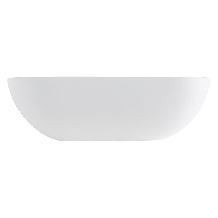 Matte White 70-Inch Oval Freestanding Acrylic Bathtub