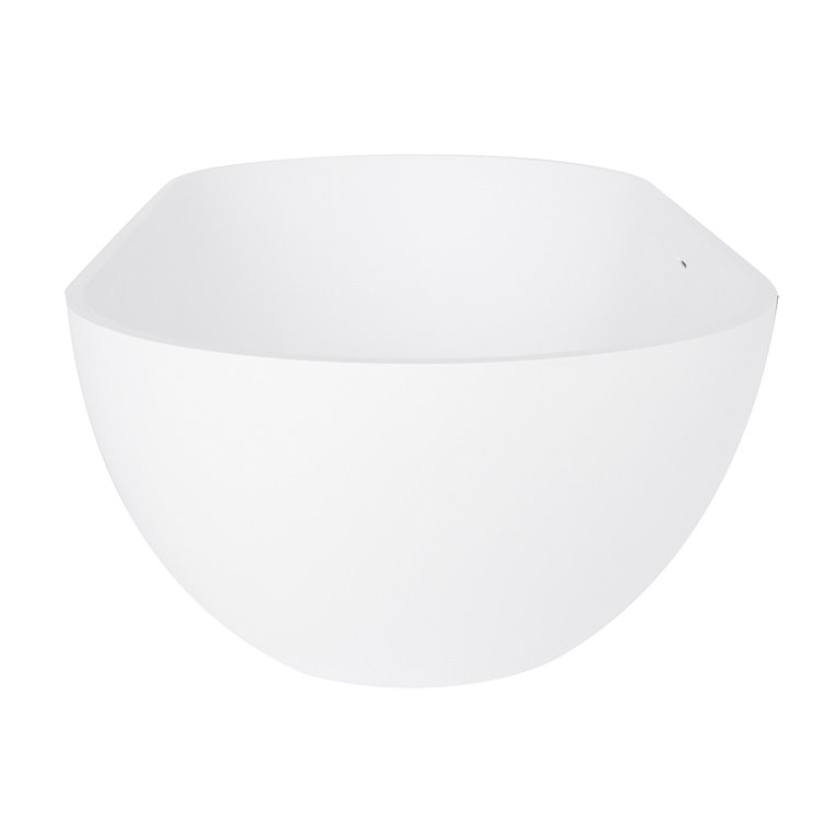 Matte White 70-Inch Oval Freestanding Acrylic Bathtub
