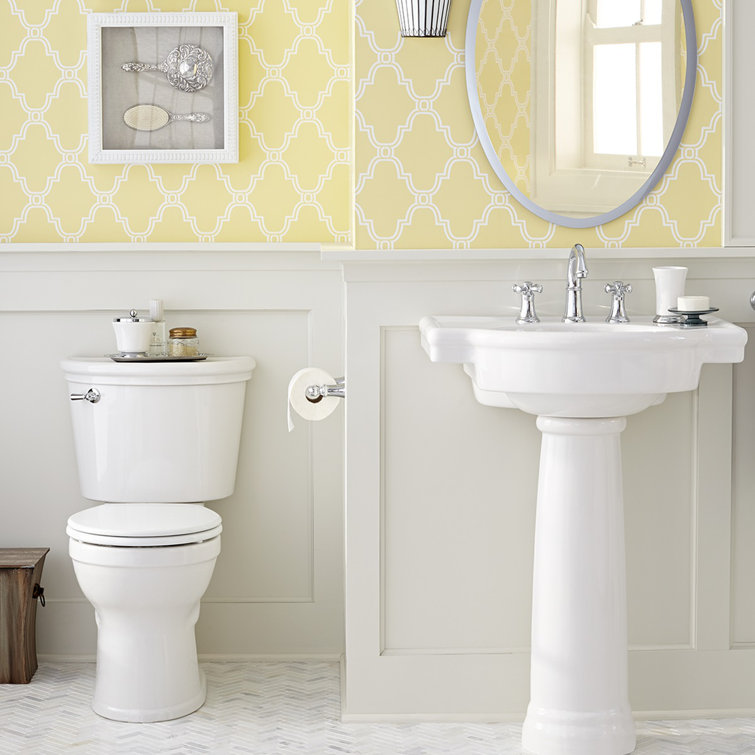 White Round Two-Piece High Efficiency Toilet