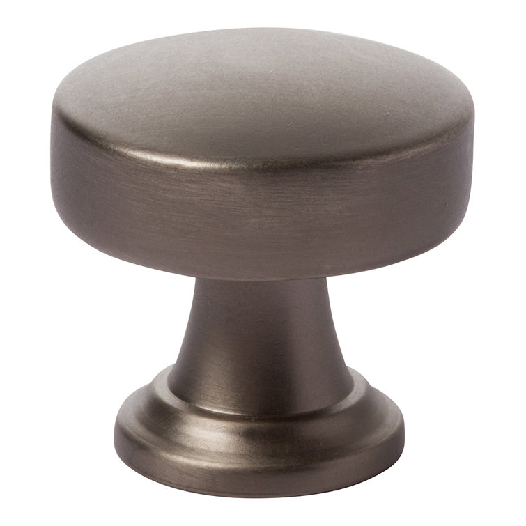Brushed Nickel Round Knob with Matte Finish, 1 1/4" Diameter