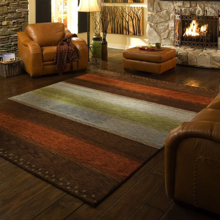 Desert Gabbeh Hand-Knotted Multi-Color Wool Area Rug 3'9" x 5'9"