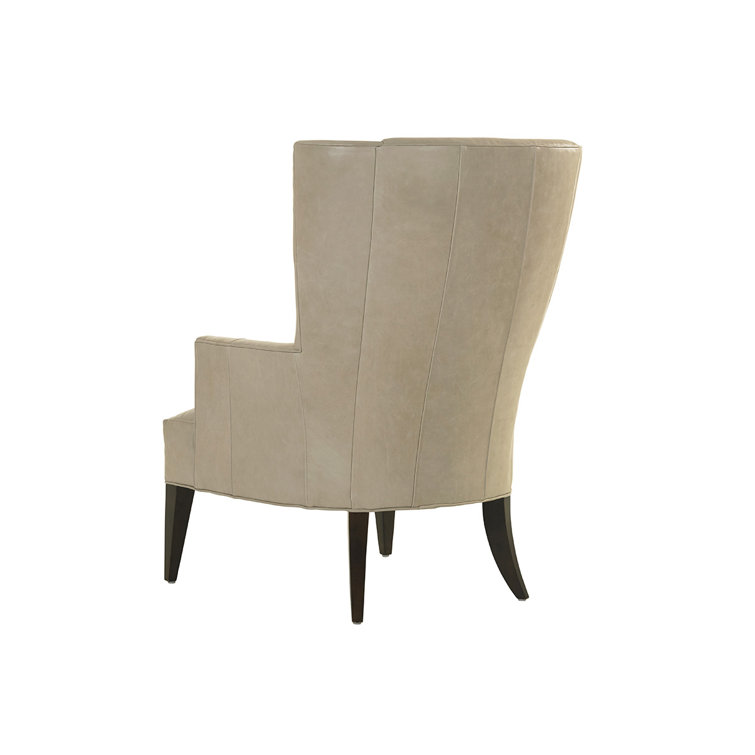Brockton Modern Brown Leather Wing Chair