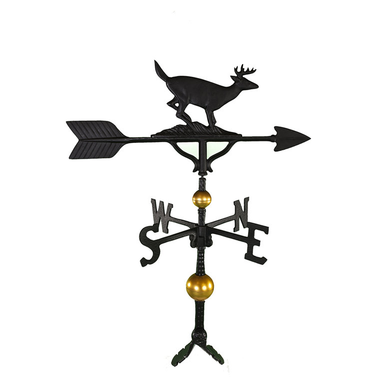 32-Inch Black and Gold Aluminum Buck Weathervane