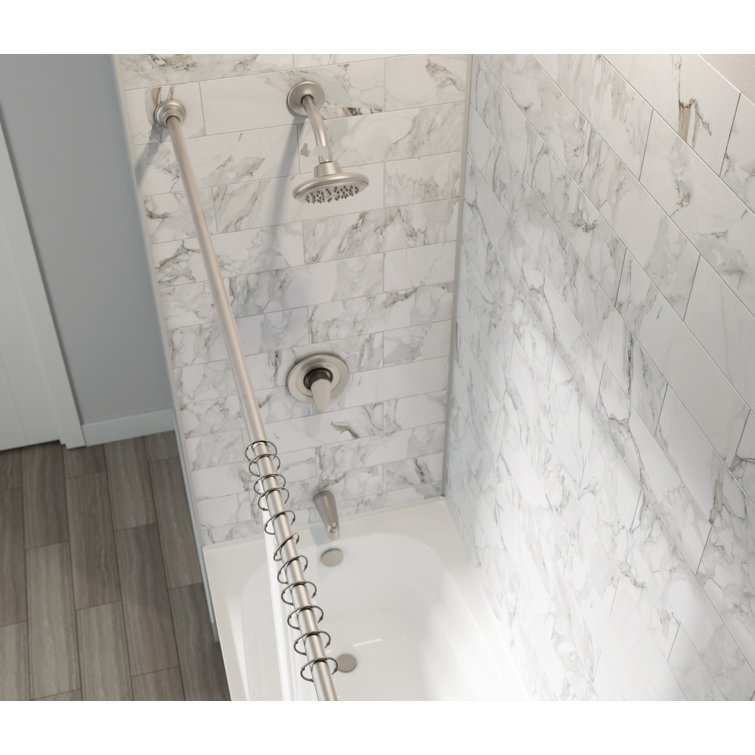 Moen 44-72 Inch Adjustable Brushed Nickel Tension Mounted Shower Curtain Rod