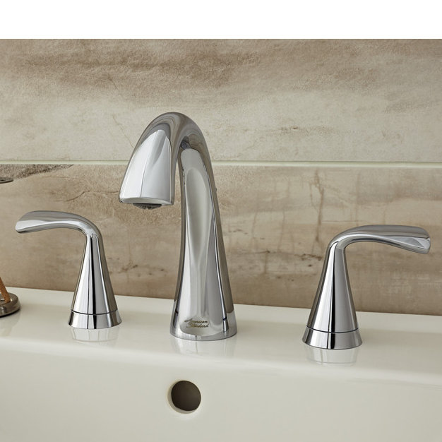Fluent Polished Chrome Double Handle Widespread Bathroom Faucet
