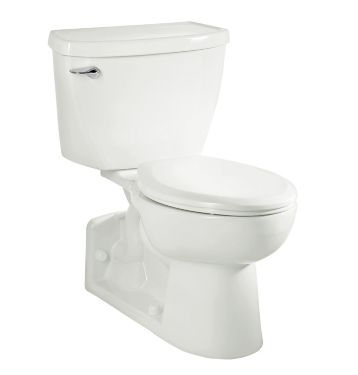 White Elongated High Efficiency Two Piece Toilet
