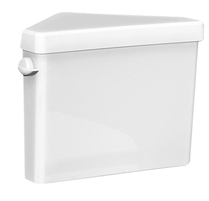 White Triangle Dual Flush Toilet Tank with Siphon Jet