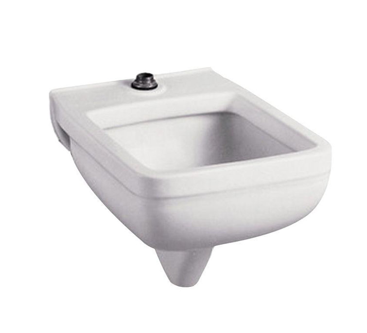 White Ceramic Wall-Mounted Service Sink